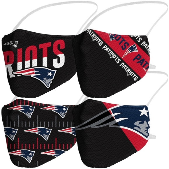 Fanatics New England Patriots 4pk Facemask - Picture 1 of 4